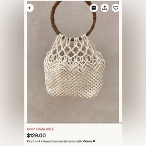 Elegant Handmade Cream Macramé Handbag